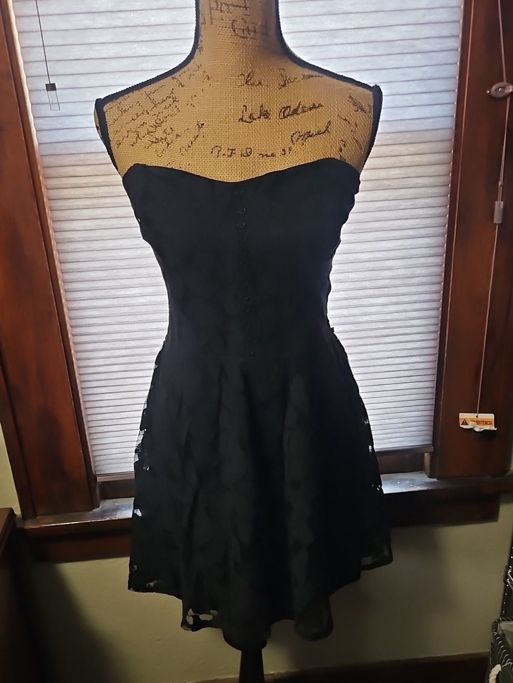 love, Fire Black Strapless A-Line Cocktail Dress